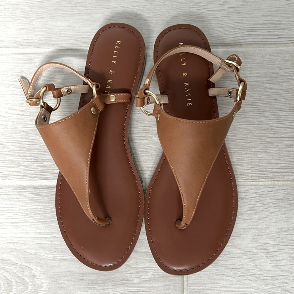 Kelly & Katie Tan Leather Sandals